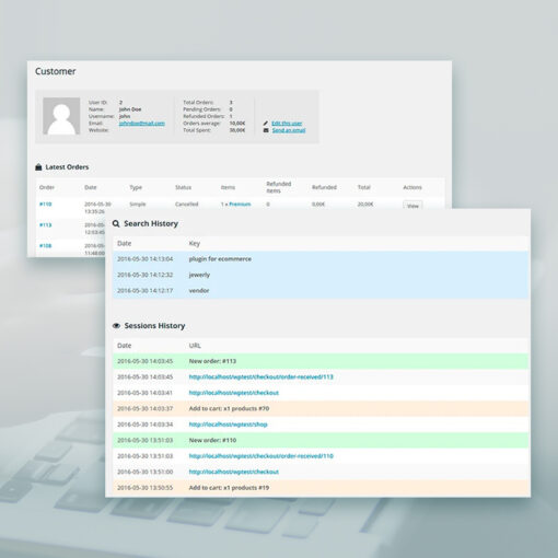 WOOCOMMERCE CUSTOMER HISTORY