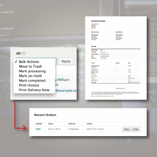 Print invoices delivery notes for WooCommerce orders
