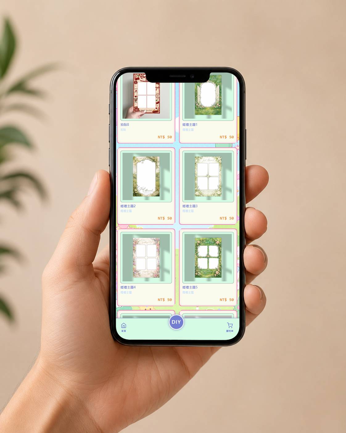 PrintLab 手機版型選擇介面模擬圖