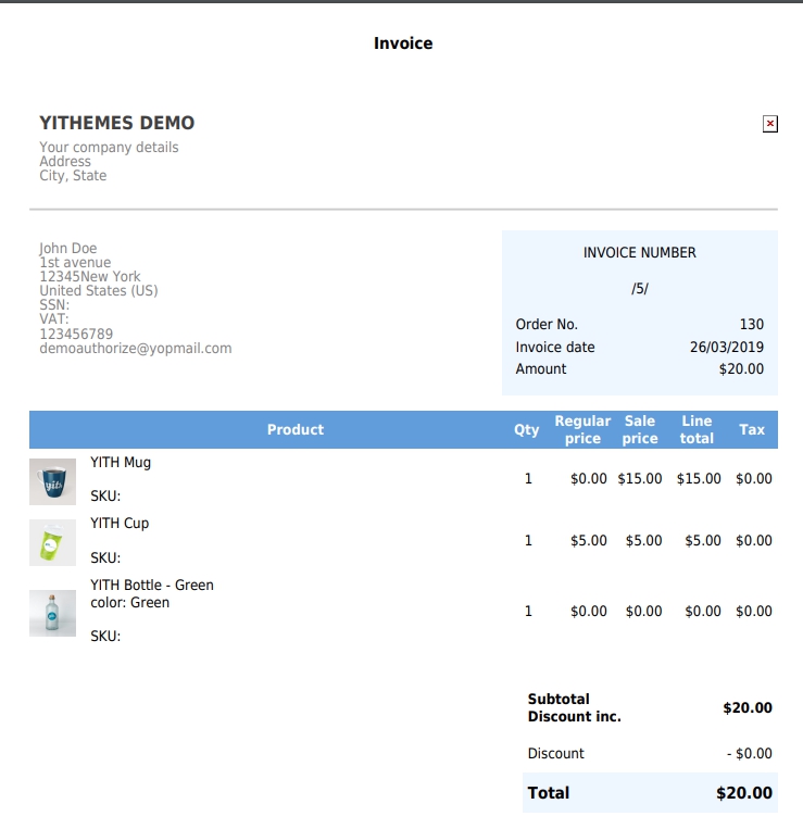 shopping website pdf invoice and shipping list3